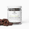 A jar of Black Bow Sweets brownie crunch candied almonds