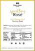 A label showing nutrition information for Black Bow Sweets sparkling rosé real California fruit gummy bears.